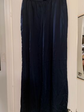 a new day Navy Wide Leg Pants - silky/satin